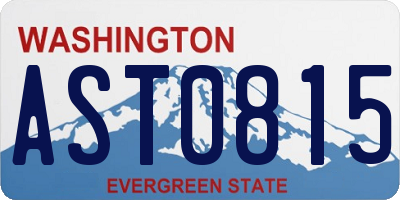 WA license plate AST0815