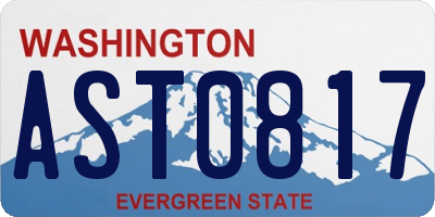 WA license plate AST0817