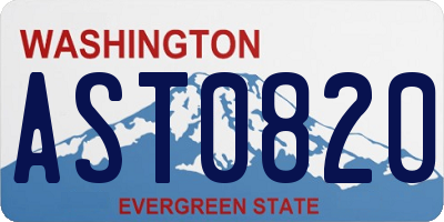 WA license plate AST0820