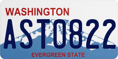 WA license plate AST0822