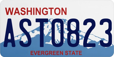 WA license plate AST0823