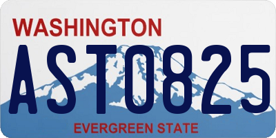 WA license plate AST0825