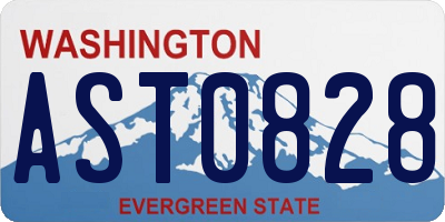 WA license plate AST0828