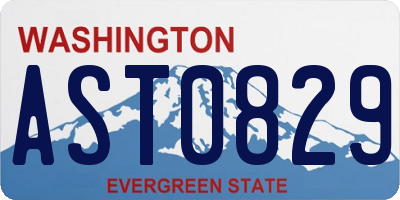 WA license plate AST0829