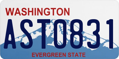 WA license plate AST0831