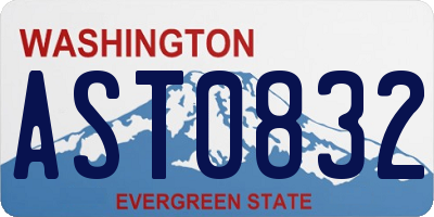 WA license plate AST0832