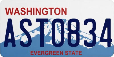 WA license plate AST0834