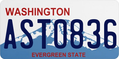 WA license plate AST0836