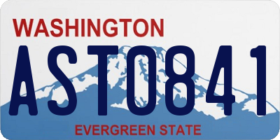 WA license plate AST0841