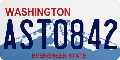 WA license plate AST0842
