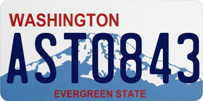 WA license plate AST0843