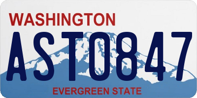WA license plate AST0847
