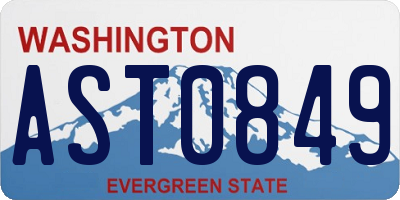 WA license plate AST0849