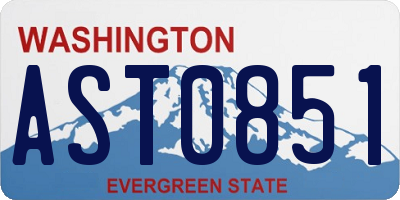 WA license plate AST0851