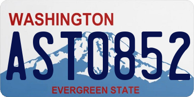 WA license plate AST0852