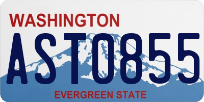 WA license plate AST0855