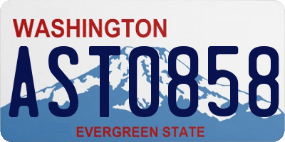 WA license plate AST0858