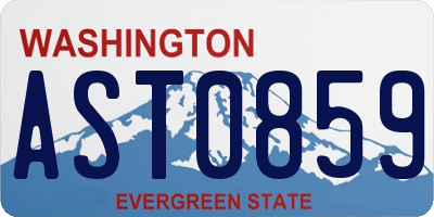 WA license plate AST0859