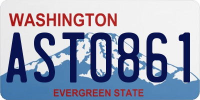 WA license plate AST0861