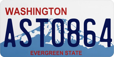 WA license plate AST0864