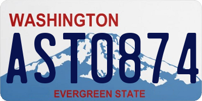 WA license plate AST0874