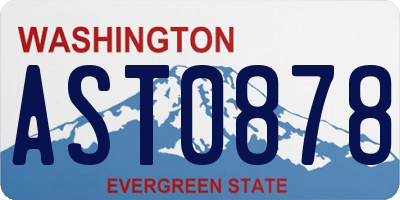 WA license plate AST0878