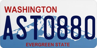 WA license plate AST0880