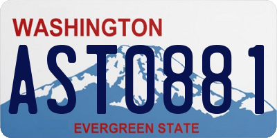 WA license plate AST0881