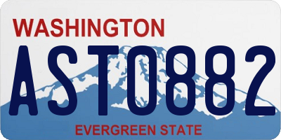 WA license plate AST0882
