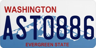 WA license plate AST0886