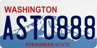 WA license plate AST0888