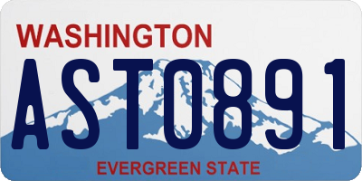 WA license plate AST0891