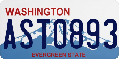 WA license plate AST0893