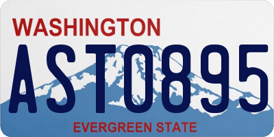 WA license plate AST0895