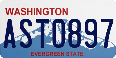 WA license plate AST0897