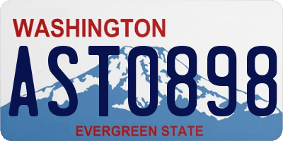 WA license plate AST0898