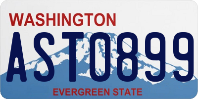 WA license plate AST0899