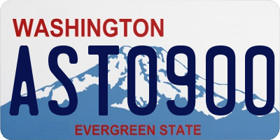 WA license plate AST0900