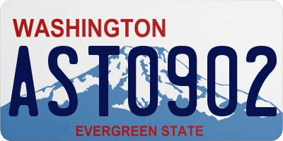 WA license plate AST0902