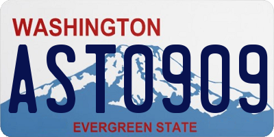 WA license plate AST0909