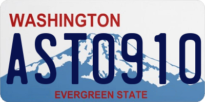 WA license plate AST0910