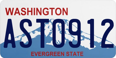 WA license plate AST0912