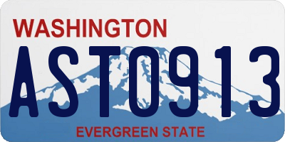 WA license plate AST0913