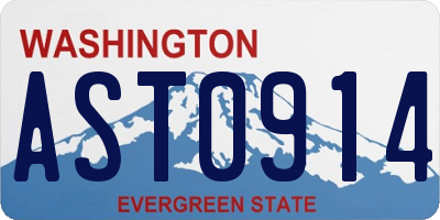 WA license plate AST0914