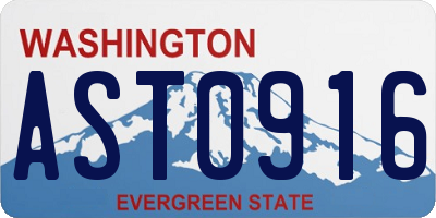 WA license plate AST0916