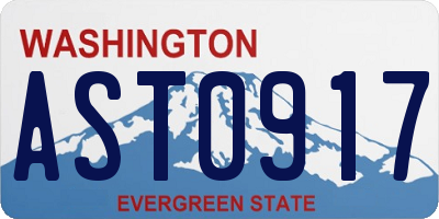 WA license plate AST0917