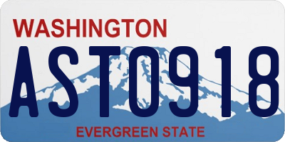 WA license plate AST0918