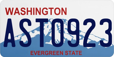 WA license plate AST0923