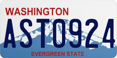 WA license plate AST0924