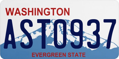 WA license plate AST0937